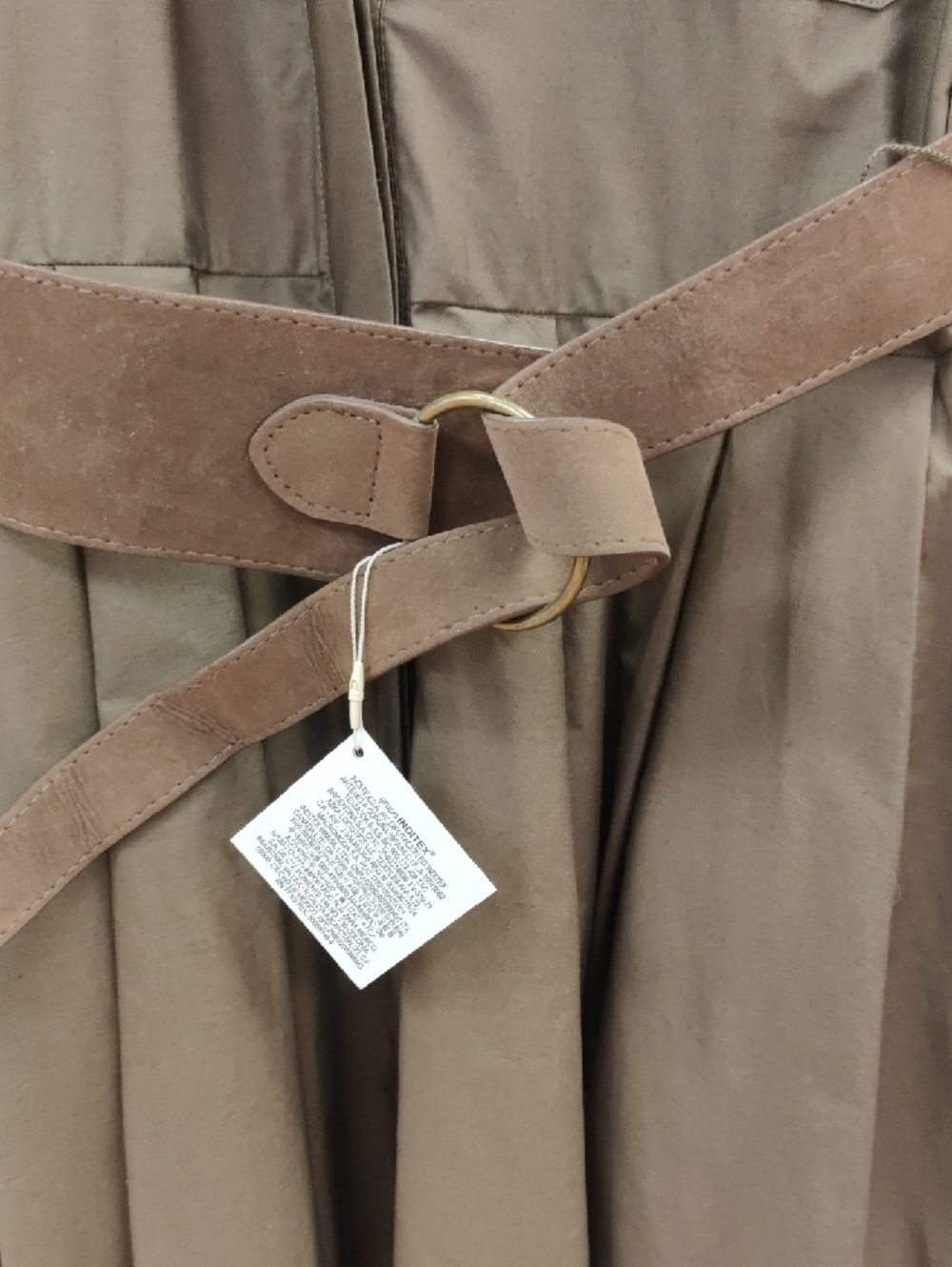 Zara Brown Long-Sleeve Belted Shirt Dress - Picture 5 of 9